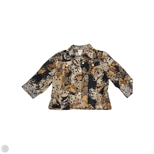 Blouse 3/4 Sleeve By Ruby Rd In Black & Brown, Size: M
