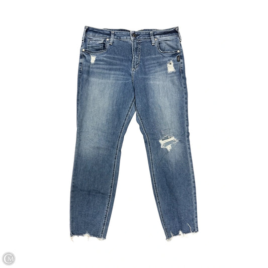 Jeans Skinny By Silver In Blue Denim, Size: 14