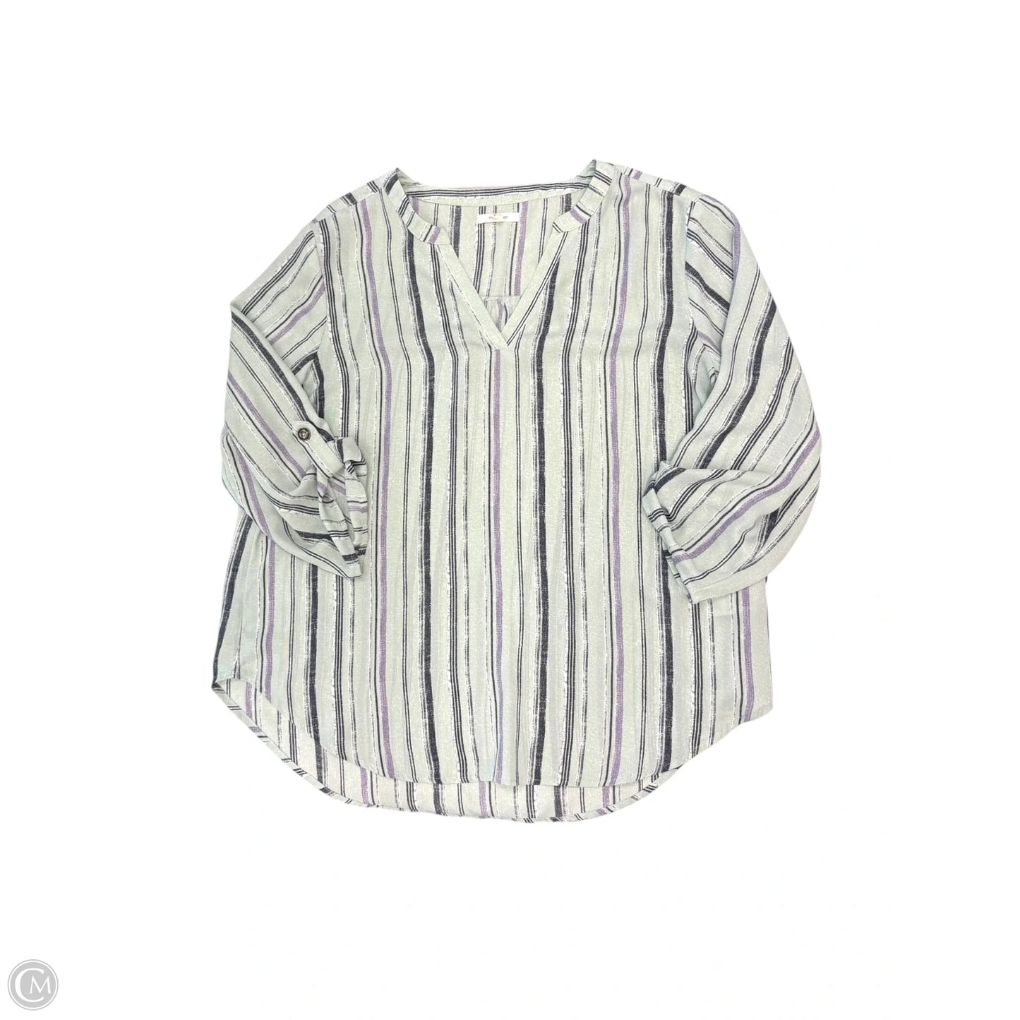Top 3/4 Sleeve By Maurices In Striped Pattern, Size: L