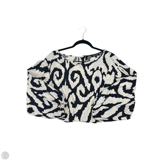 Top Long Sleeve By Rachel Zoe In Black & Cream, Size: L