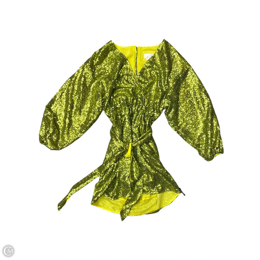Dress Party Short By Anthropologie In Chartreuse, Size: 2