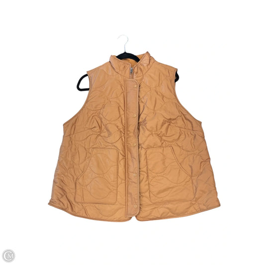 Vest Puffer & Quilted By Croft And Barrow In Tan, Size: 1x