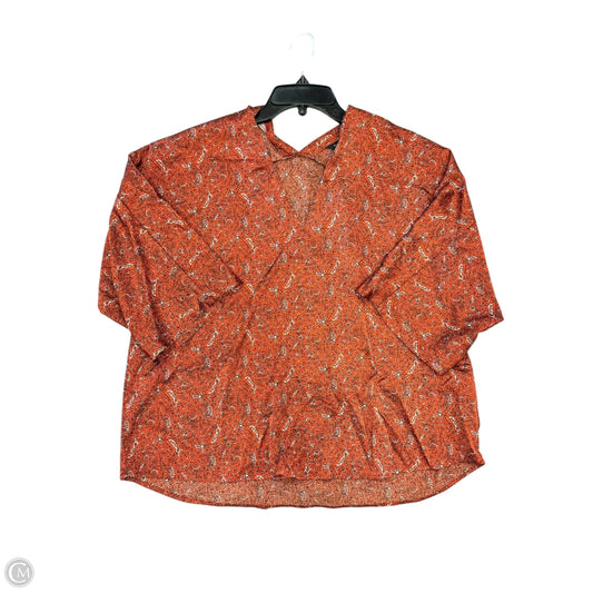 Top 3/4 Sleeve By Banana Republic In Orange, Size: M
