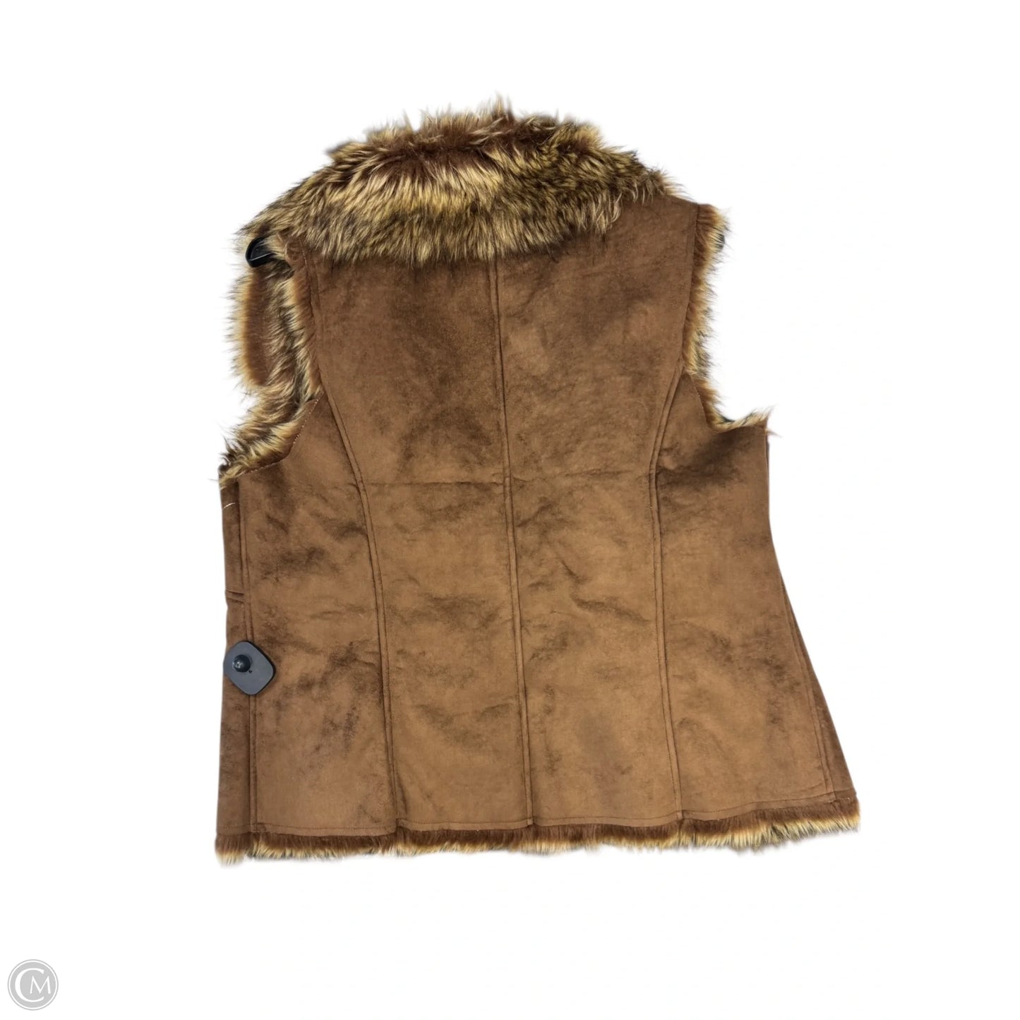 Vest Faux Fur & Sherpa By Chicos In Brown, Size: L