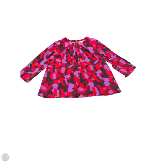 Top 3/4 Sleeve By Liz Claiborne In Purple & Red, Size: 2x