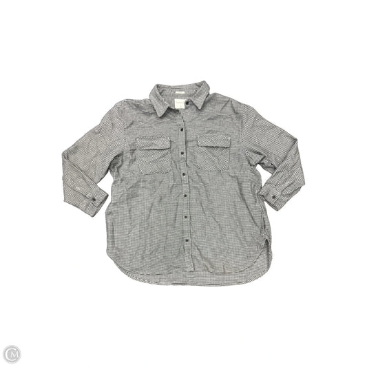 Blouse Long Sleeve By Abercrombie And Fitch In Black & White, Size: Xl