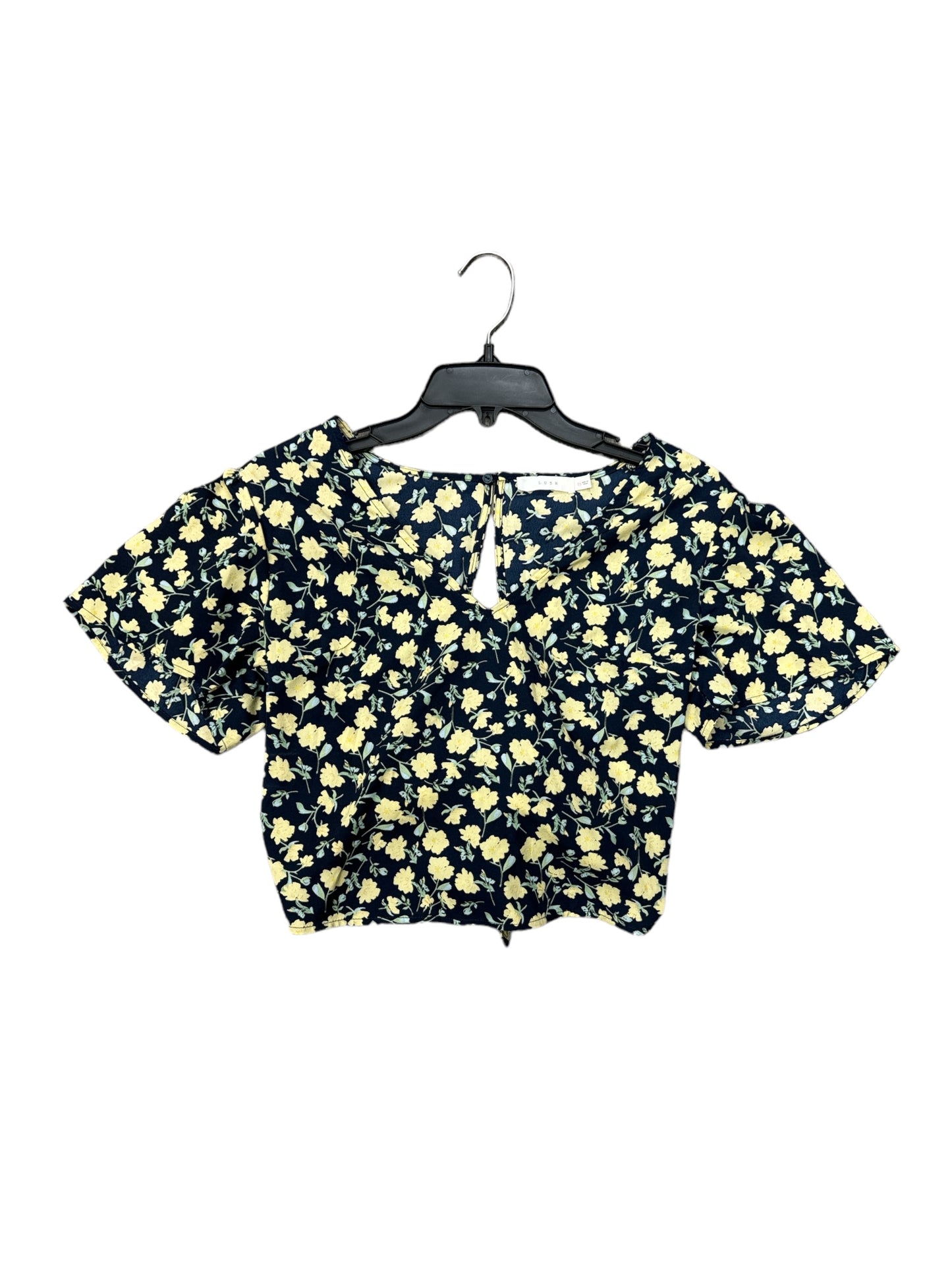 Floral Print Top Short Sleeve Lush, Size Xs