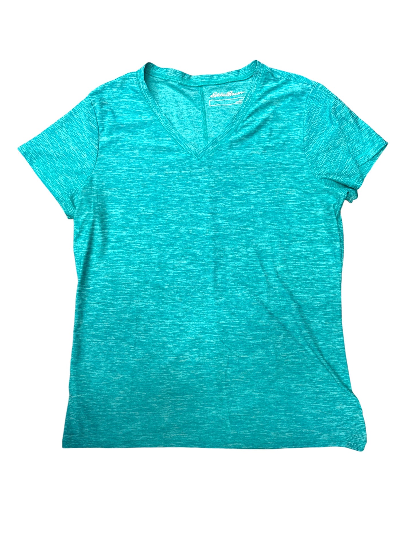 Athletic Top Short Sleeve By Eddie Bauer In Teal, Size: L