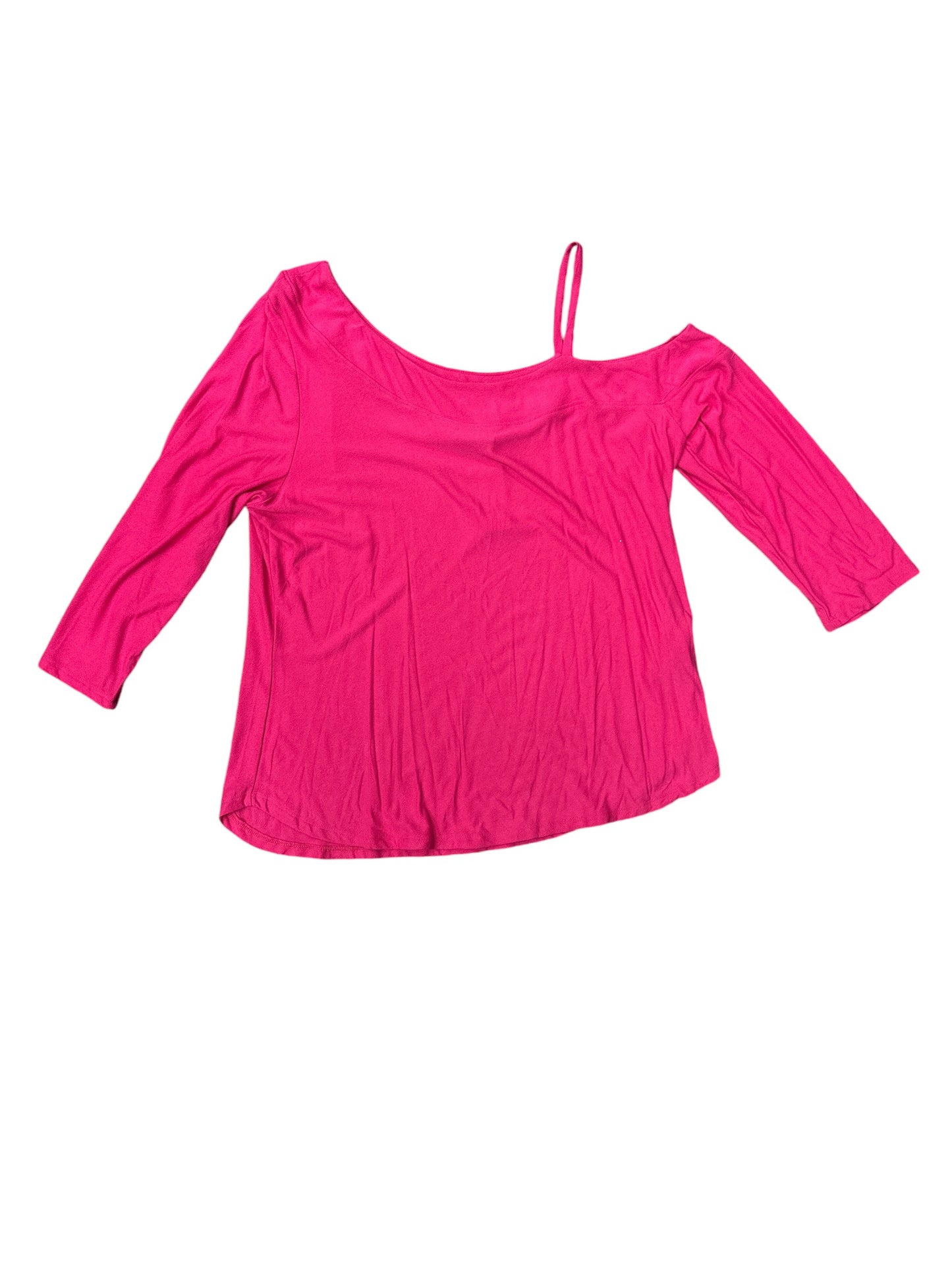 Top 3/4 Sleeve By New York And Co In Pink, Size: Xl