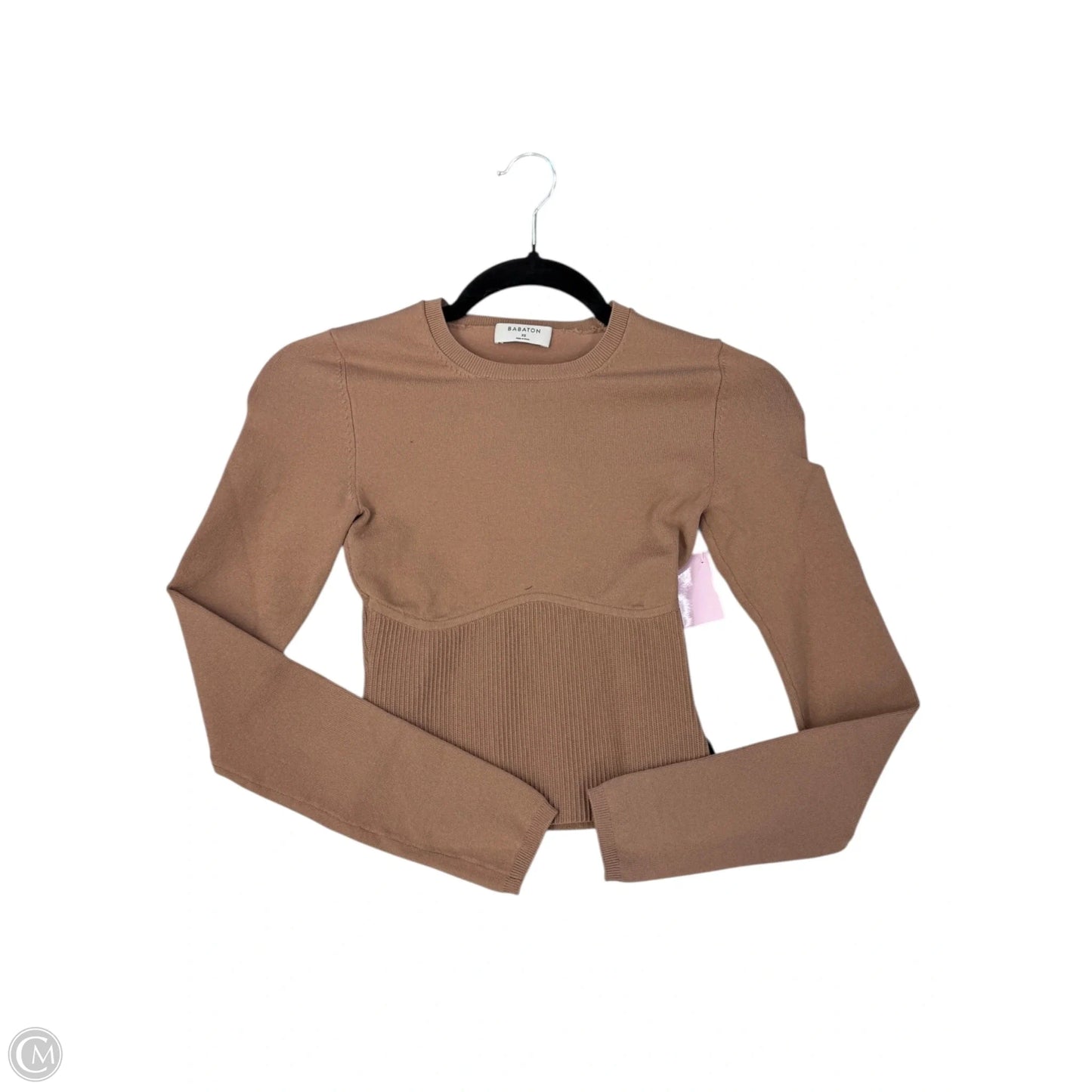 Top Long Sleeve By Babaton In Tan, Size: Xs