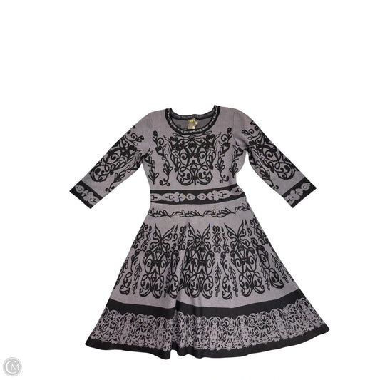 Dress Casual Midi By Taylor In Black & Grey, Size: 10
