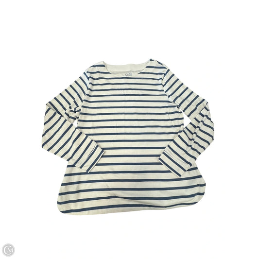 Top Long Sleeve By Croft And Barrow In Blue & White, Size: L