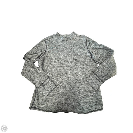 Athletic Top Long Sleeve Collar By Clothes Mentor In Grey, Size: Xxl