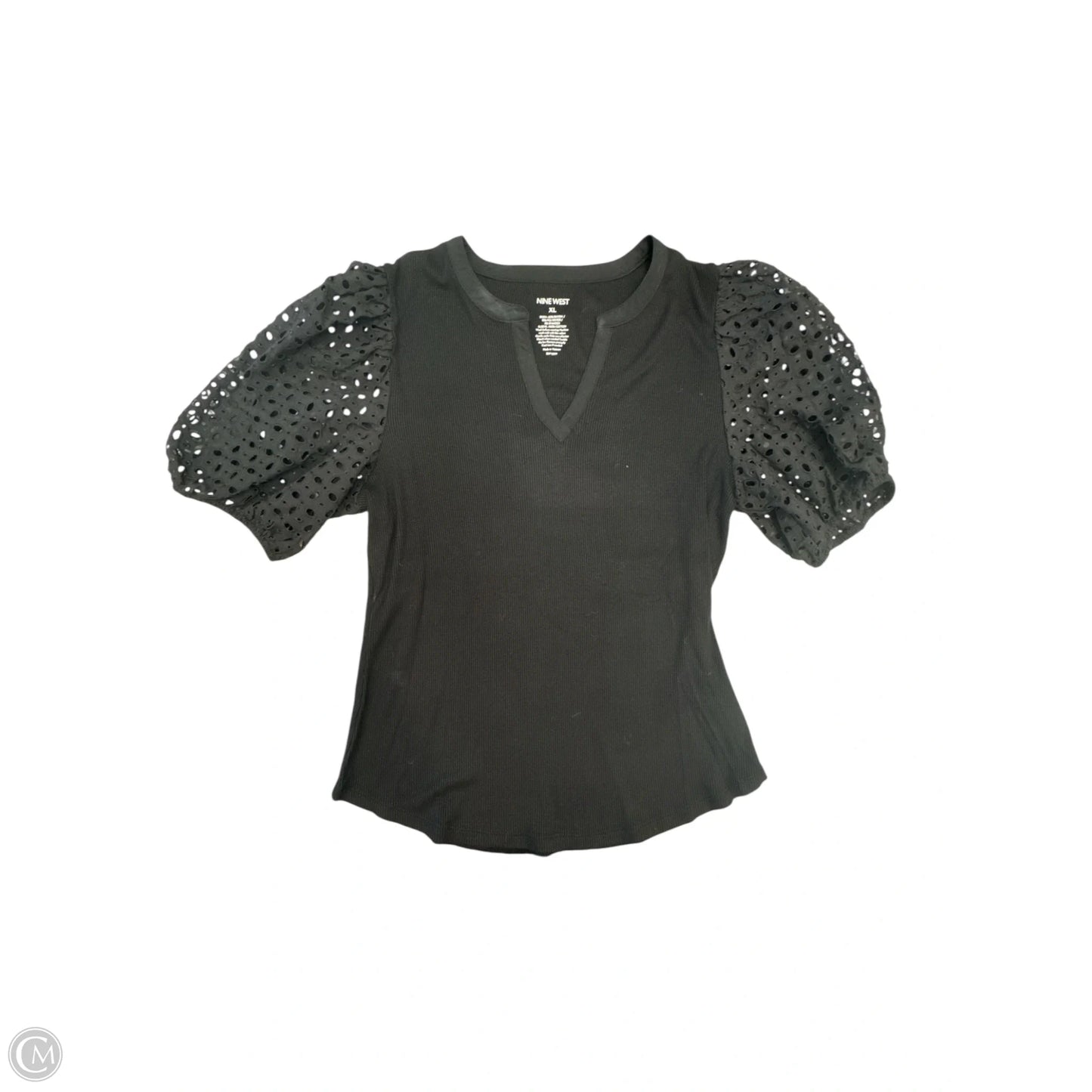 Top Short Sleeve By Nine West In Black, Size: Xl