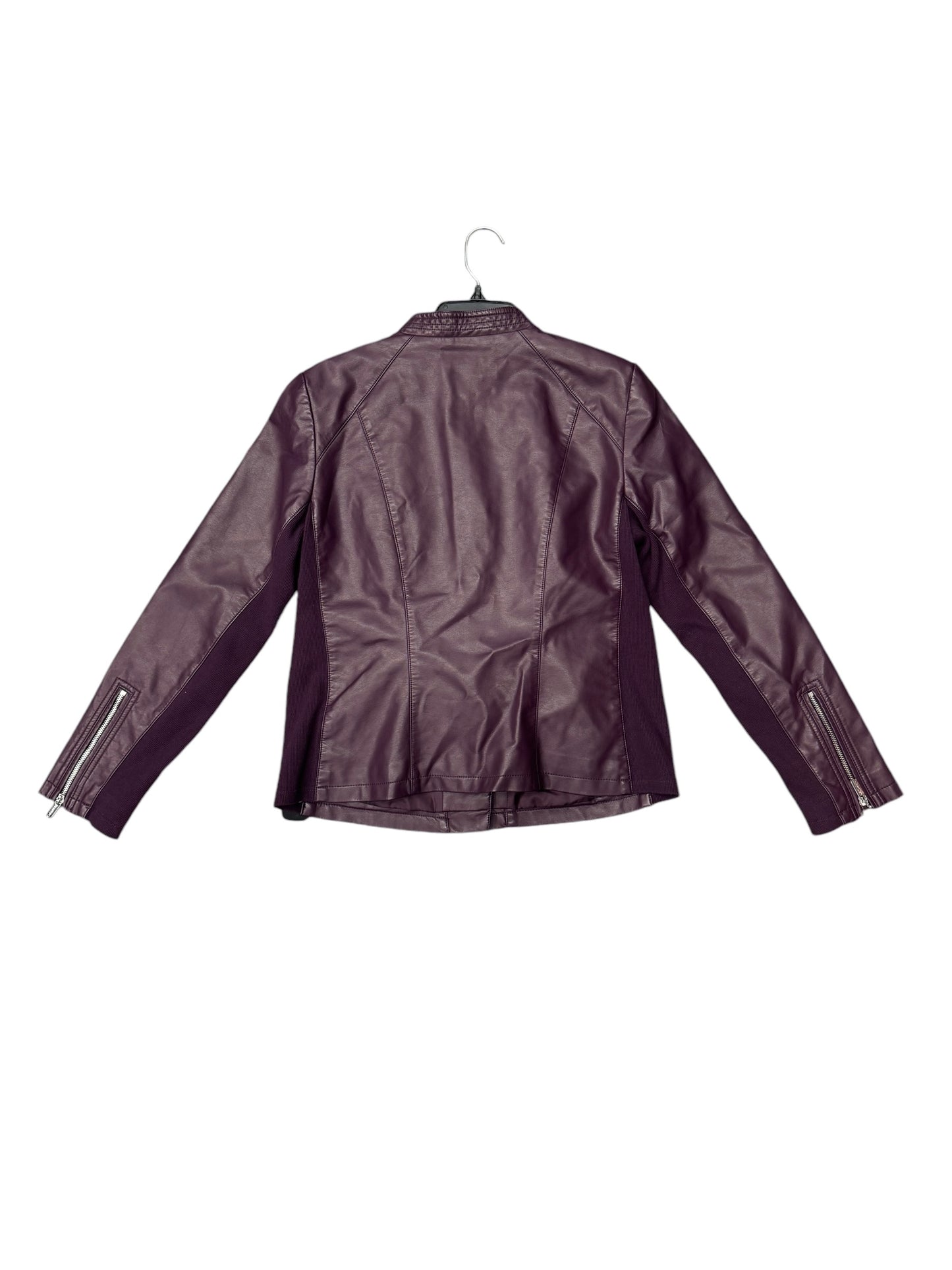 Jacket Moto By Calvin Klein In Purple, Size: L