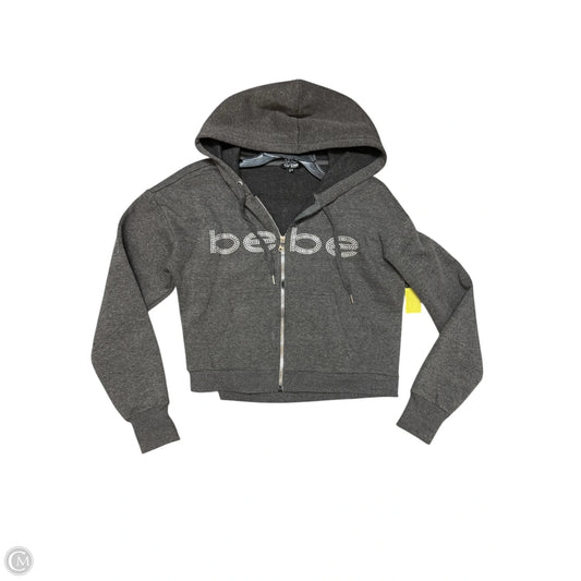 Sweatshirt Hoodie By Bebe In Grey, Size: M