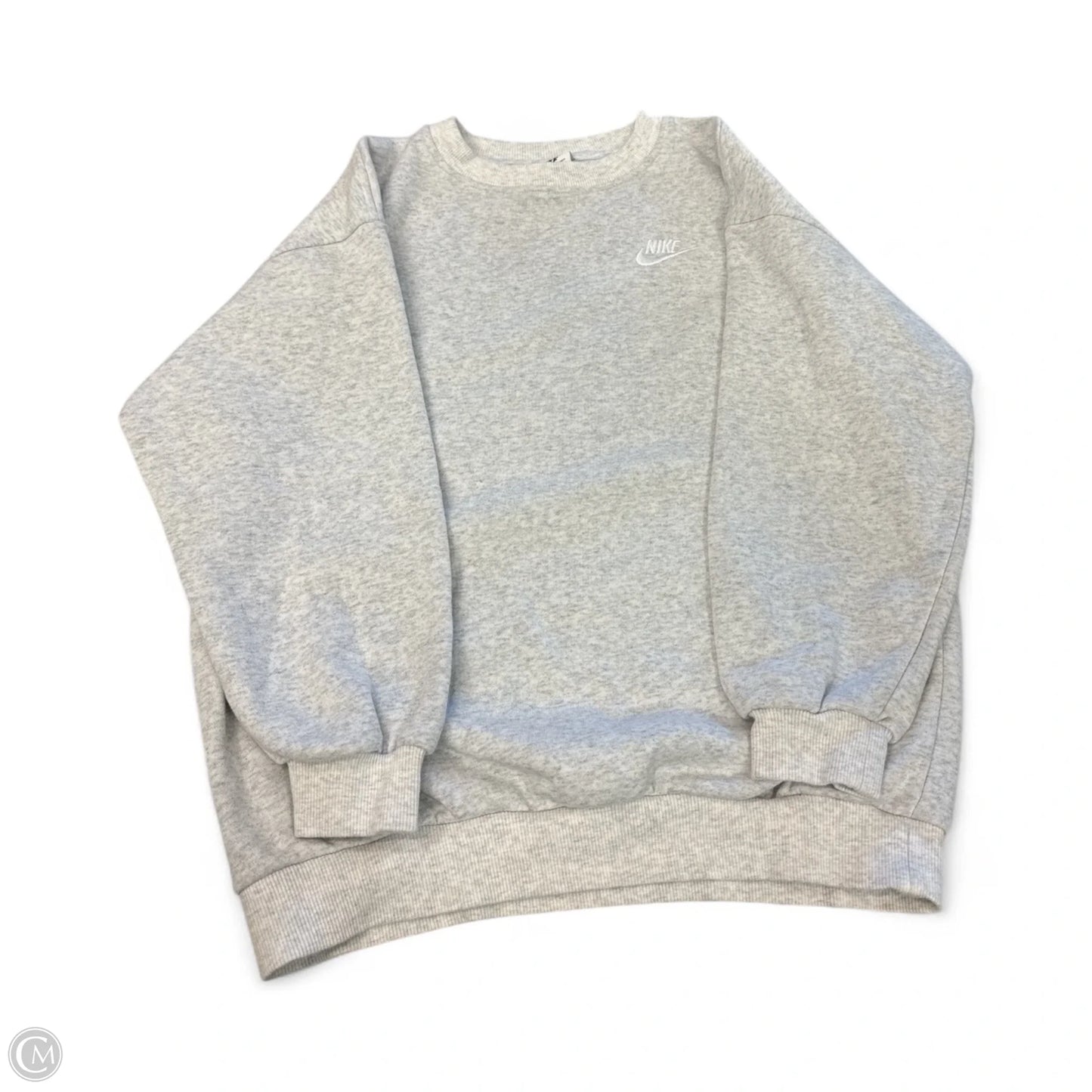 Sweatshirt Crewneck By Nike In Grey, Size: L
