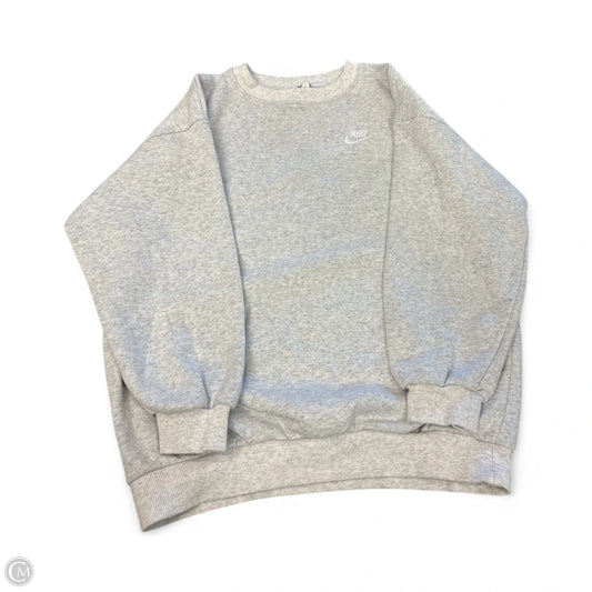 Sweatshirt Crewneck By Nike In Grey, Size: L