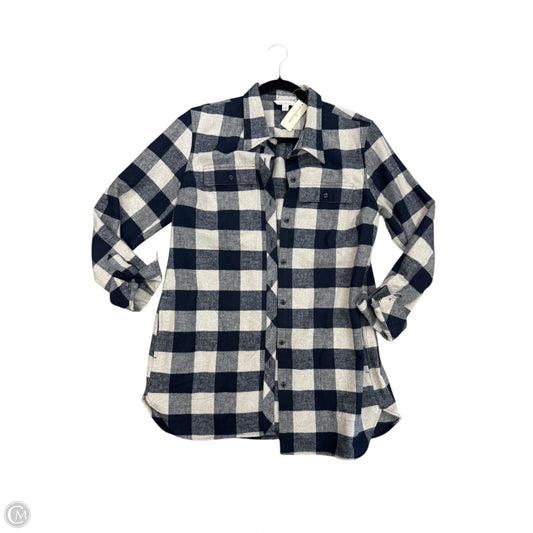 Jacket Shirt By L.l. Bean In Blue & Cream, Size: L