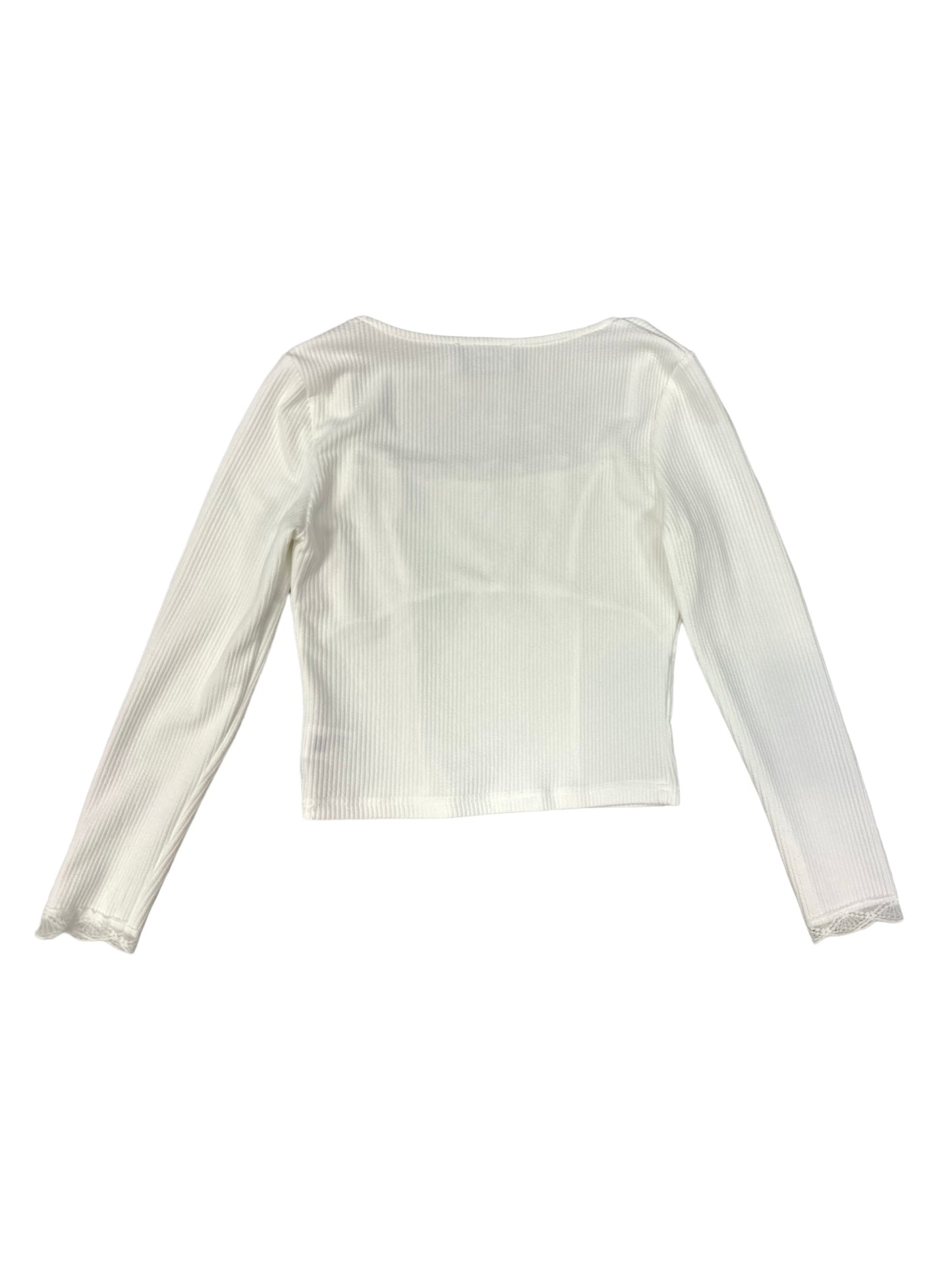 White Top Long Sleeve Clothes Mentor, Size M