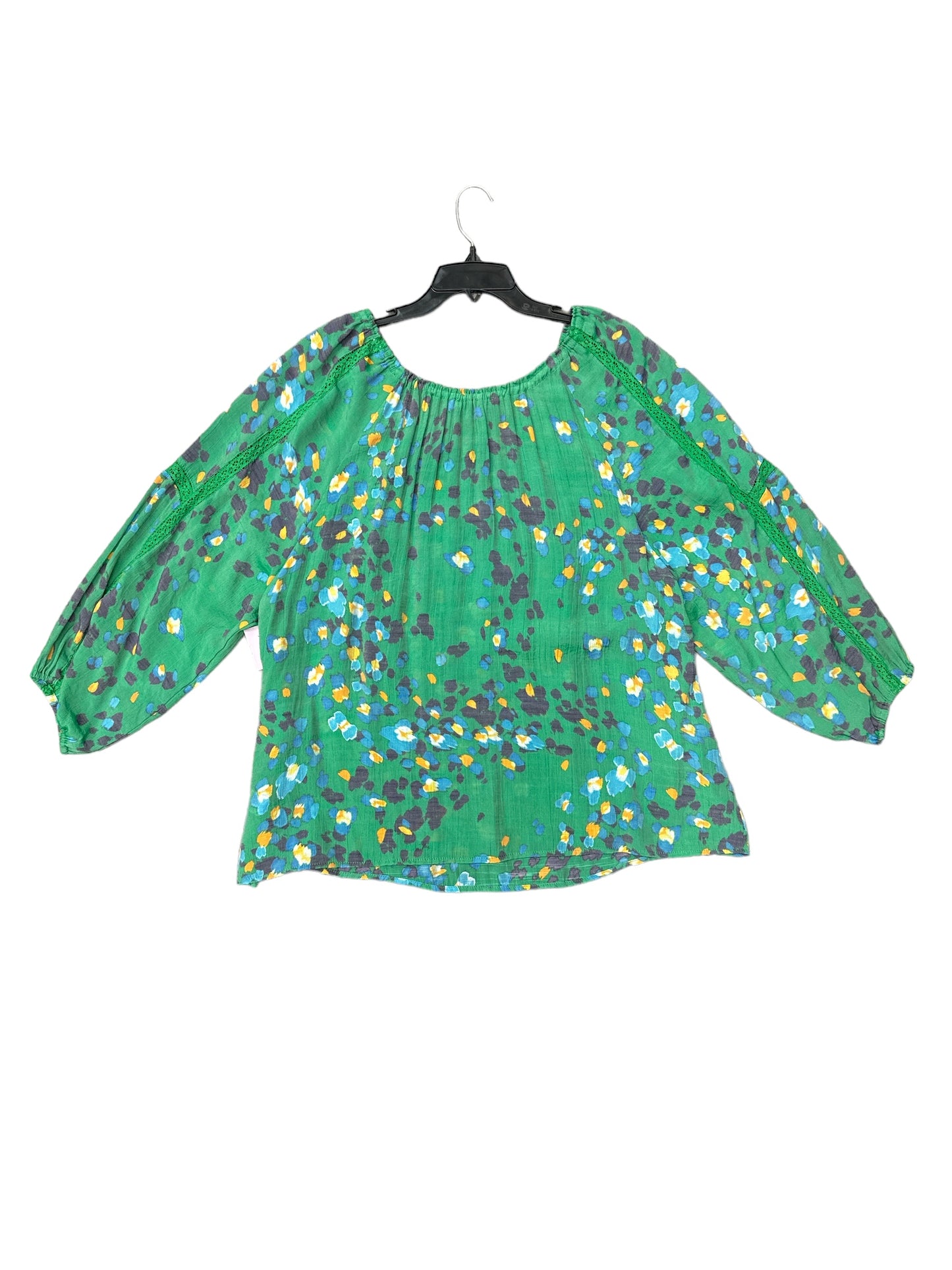 Blouse Long Sleeve By Zac And Rachel In Green, Size: 2x