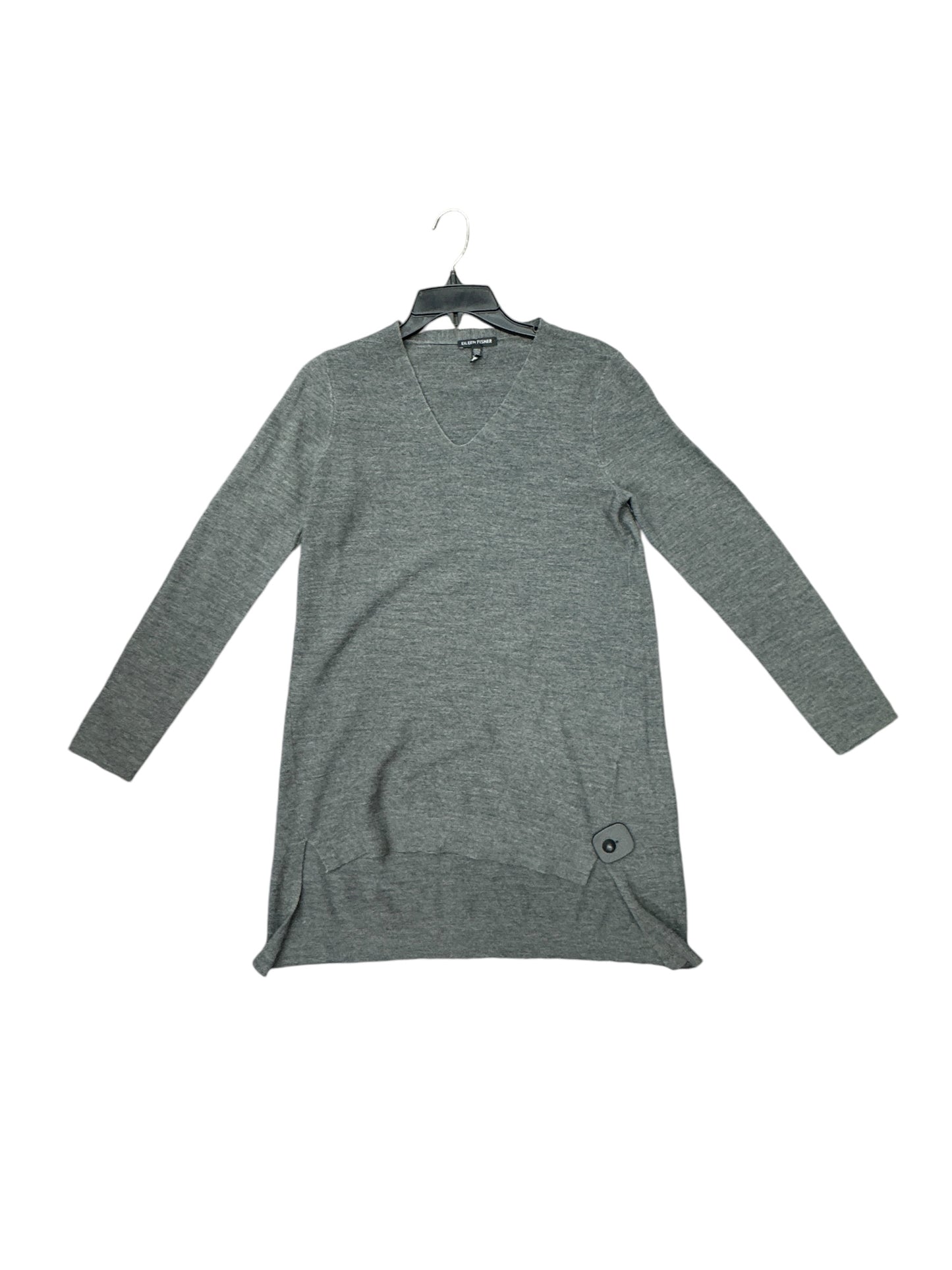 Top Long Sleeve By Eileen Fisher In Grey, Size: Xxs