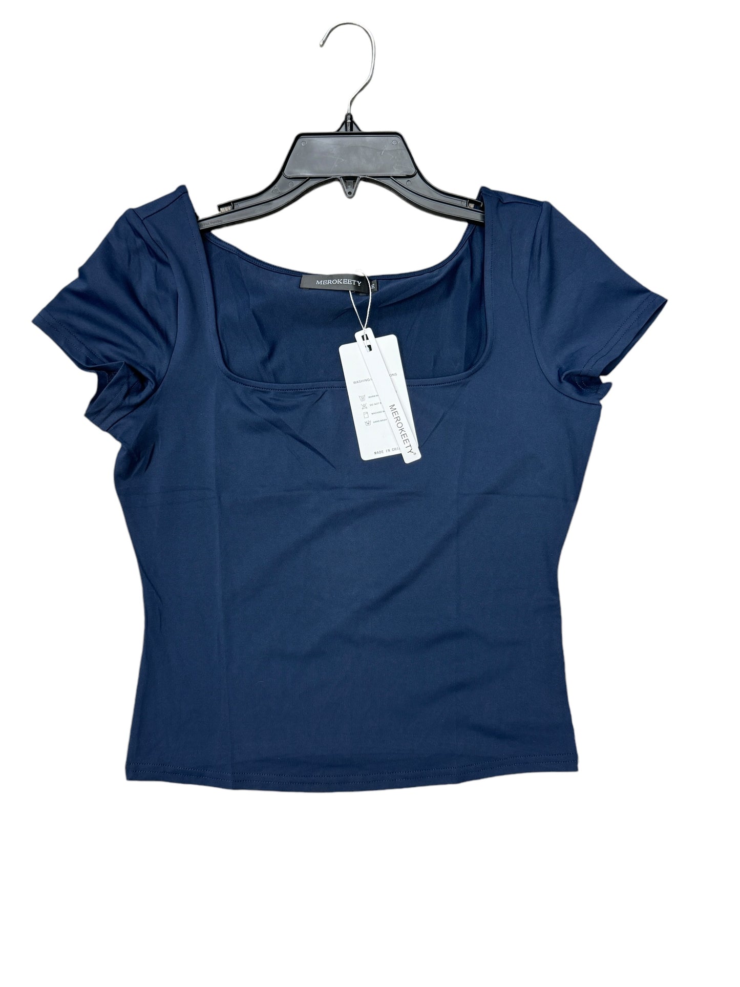 Top Short Sleeve By Clothes Mentor In Navy, Size: M