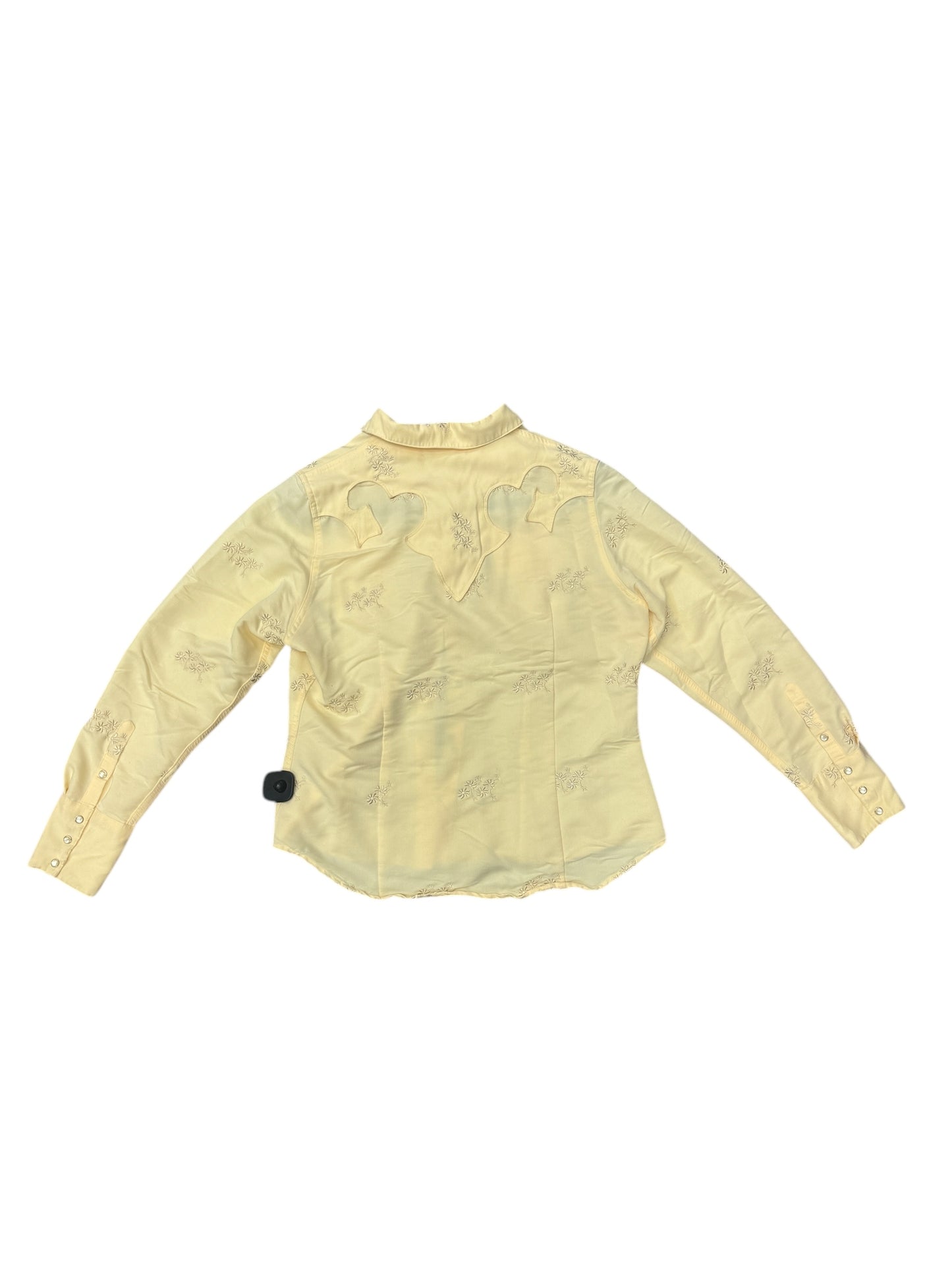 Blouse Long Sleeve By Cmc In Yellow, Size: L