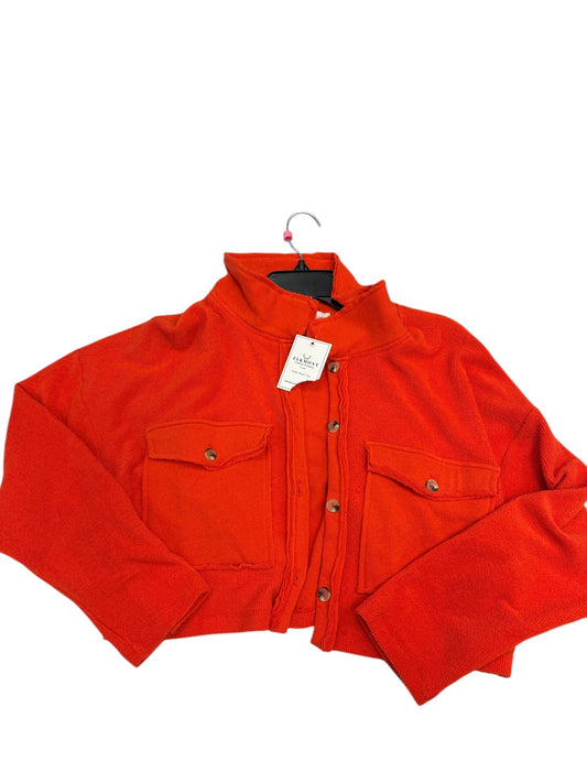 Jacket Shirt By Clothes Mentor In Orange, Size: L