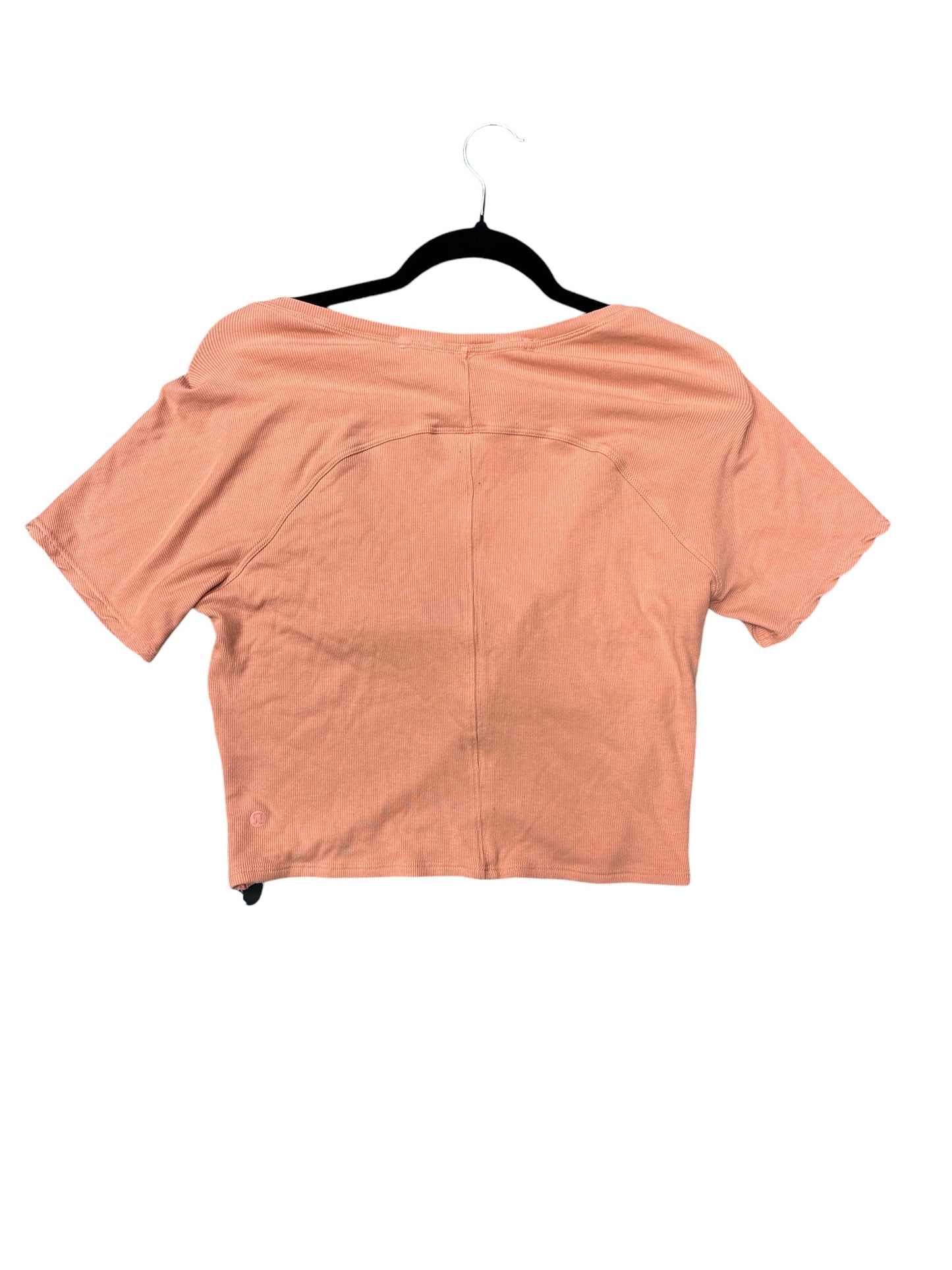 Athletic Top Short Sleeve By Lululemon In Peach, Size: Xl