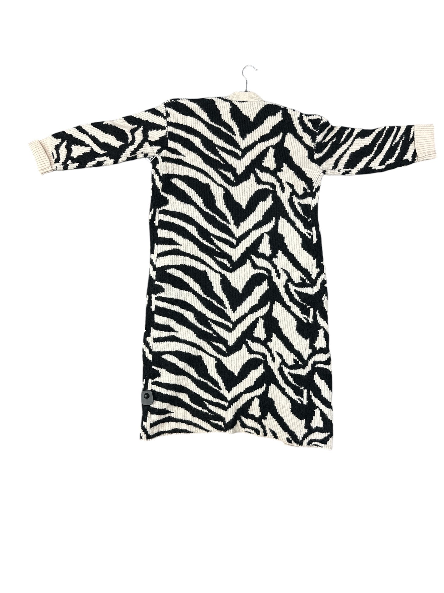 Sweater Cardigan By Express In Zebra Print, Size: S