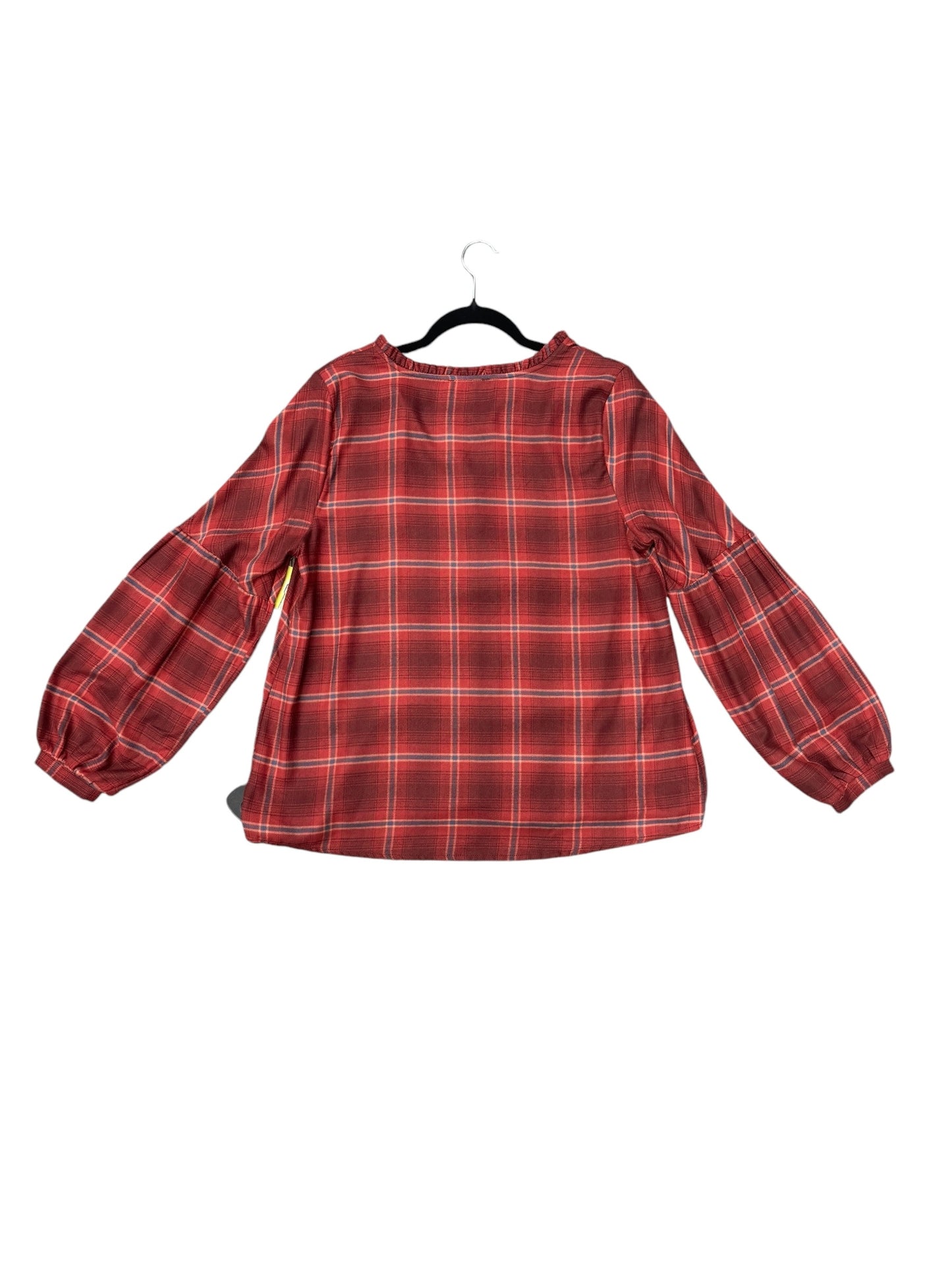 Top Long Sleeve By Clothes Mentor In Red, Size: M