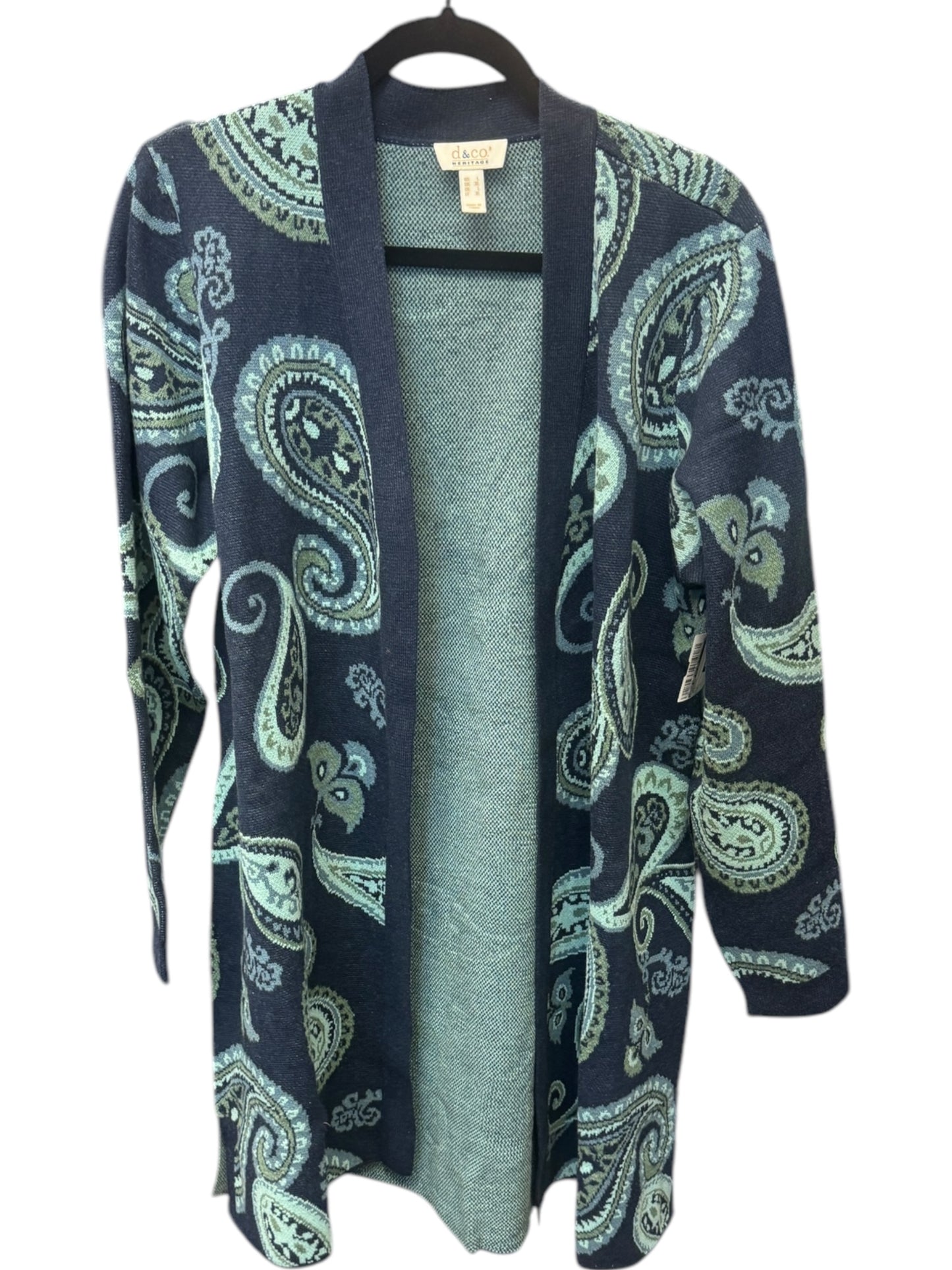 Cardigan By Denim And Co Qvc In Blue, Size: L