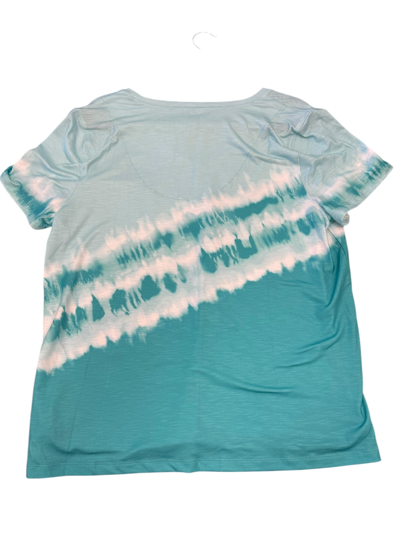 Top Short Sleeve By Chicos In Aqua, Size: L