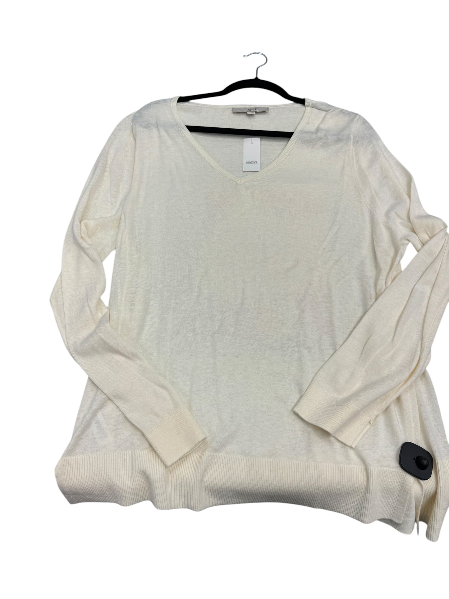 Top Long Sleeve By Loft In Cream, Size: Xxl