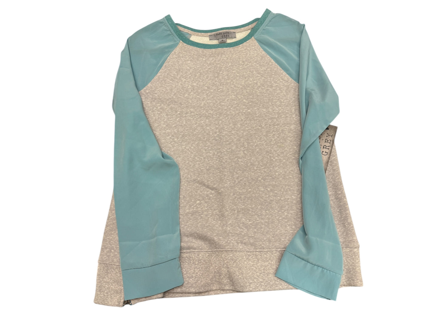 Blouse Long Sleeve By Ruff Hewn In Grey, Size: M