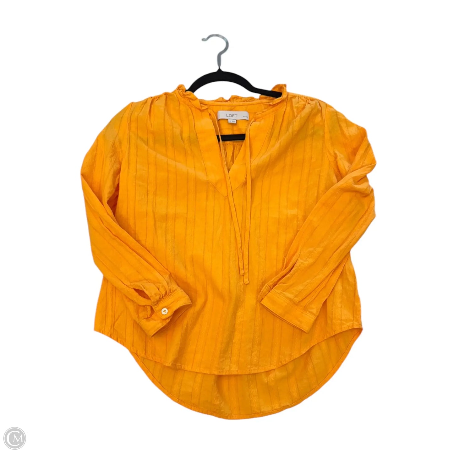 Top 3/4 Sleeve By Loft In Yellow, Size: Sp