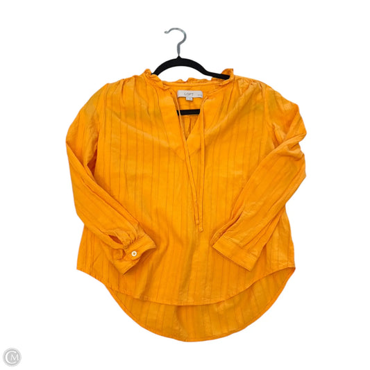Top 3/4 Sleeve By Loft In Yellow, Size: Sp