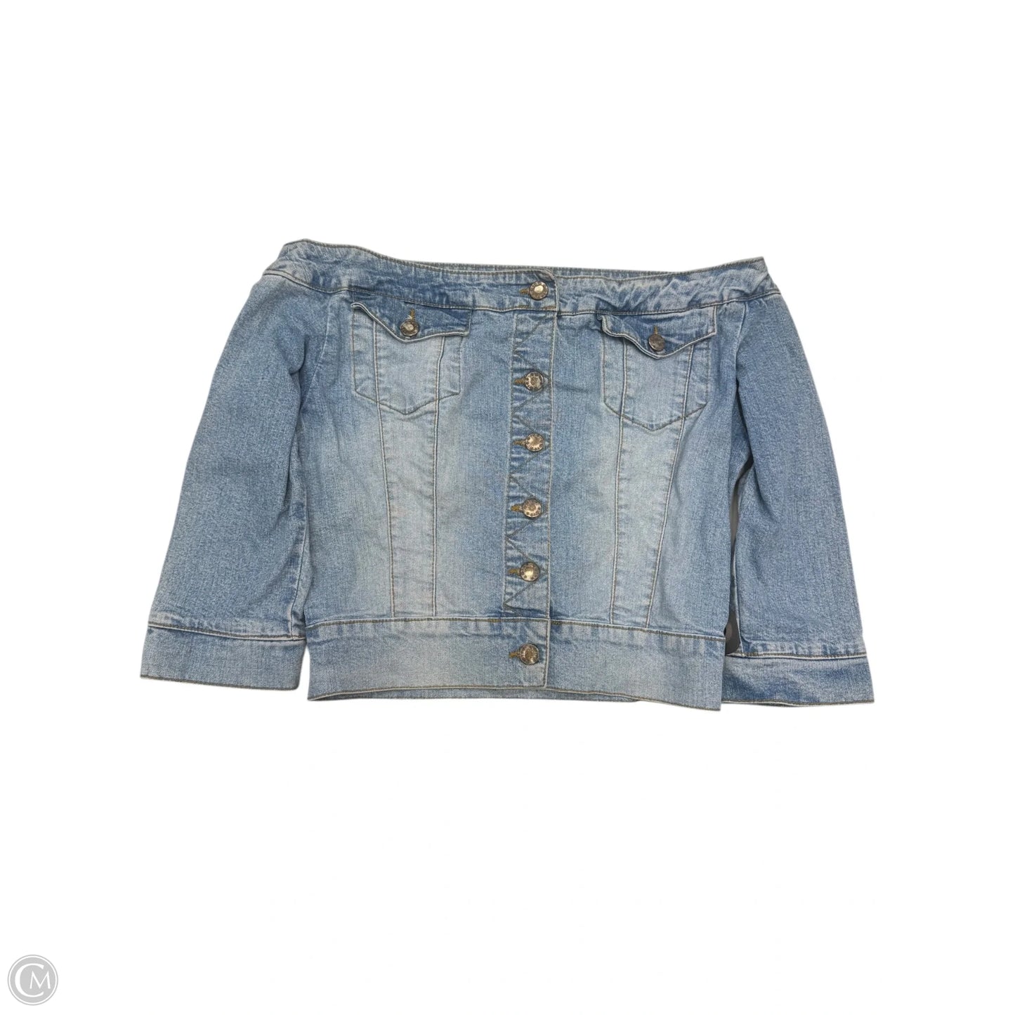 Top 3/4 Sleeve By Clothes Mentor In Blue Denim, Size: S