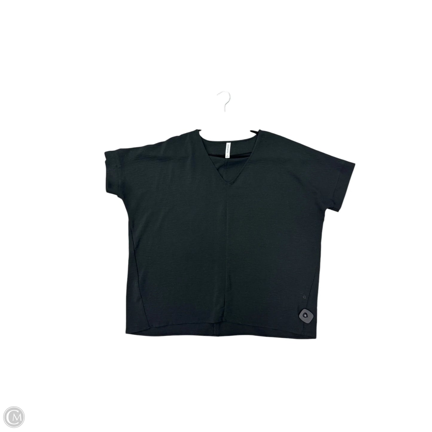 Blouse Short Sleeve By Zenana Outfitters In Black, Size: S