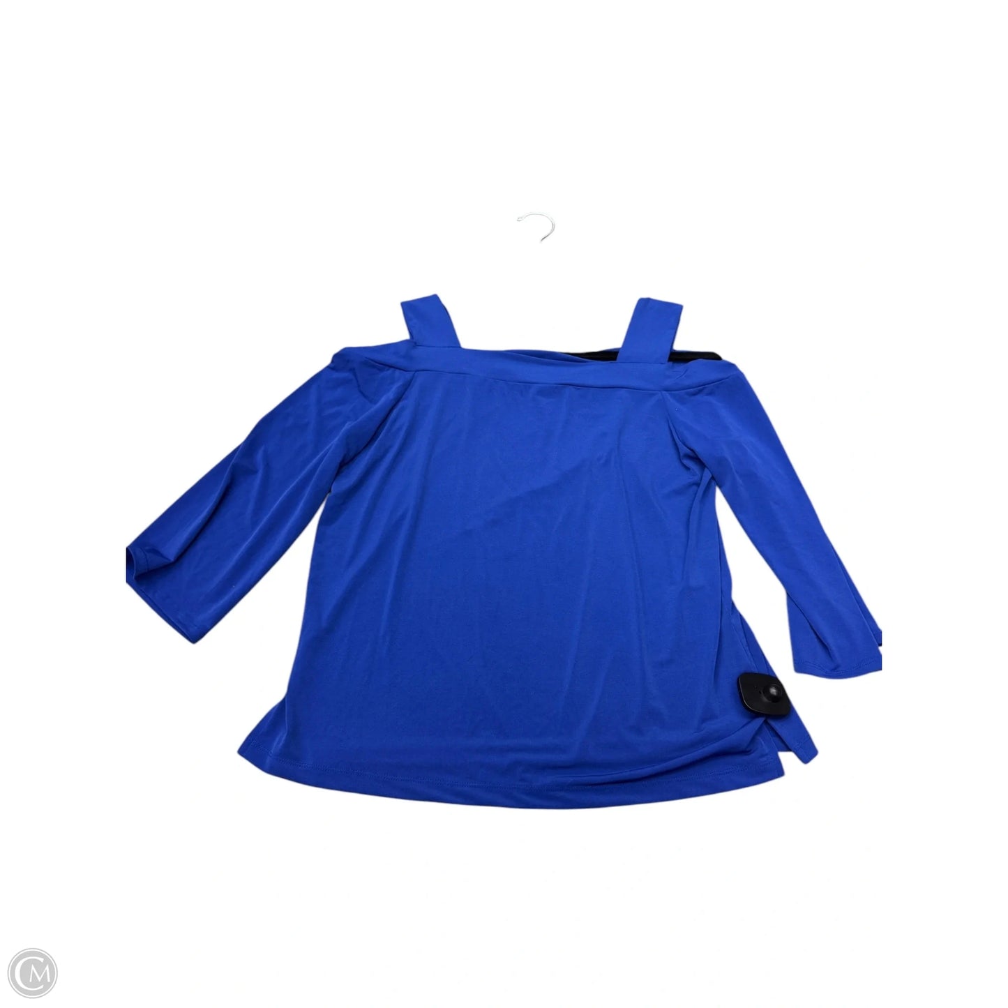 Top 3/4 Sleeve By Chicos In Blue & Brown, Size: M