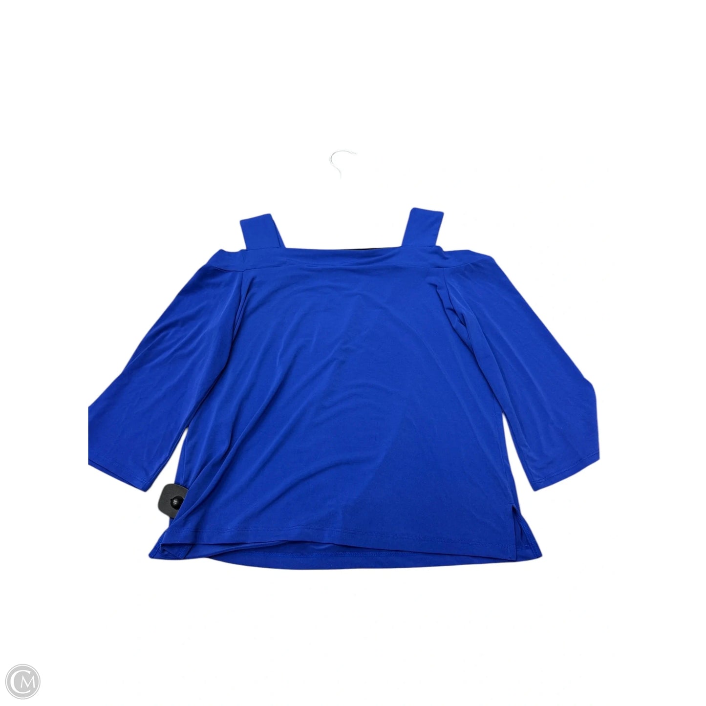 Top 3/4 Sleeve By Chicos In Blue & Brown, Size: M