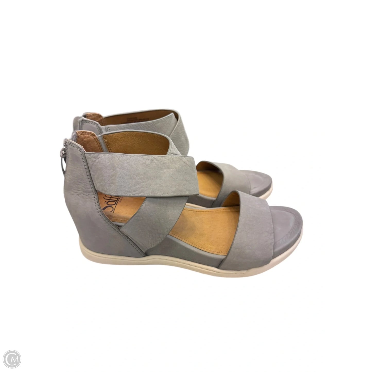 Sandals Heels Wedge By Sofft In Grey, Size: 9.5