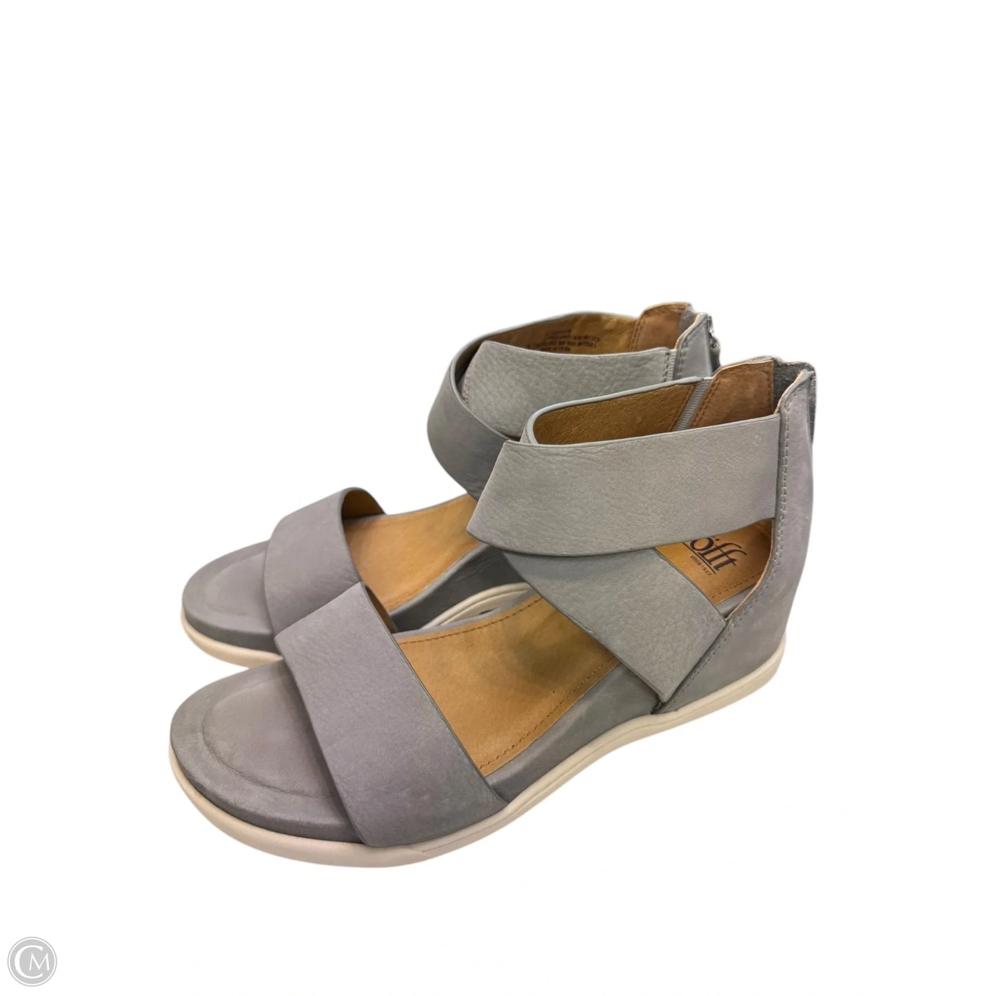 Sandals Heels Wedge By Sofft In Grey, Size: 9.5