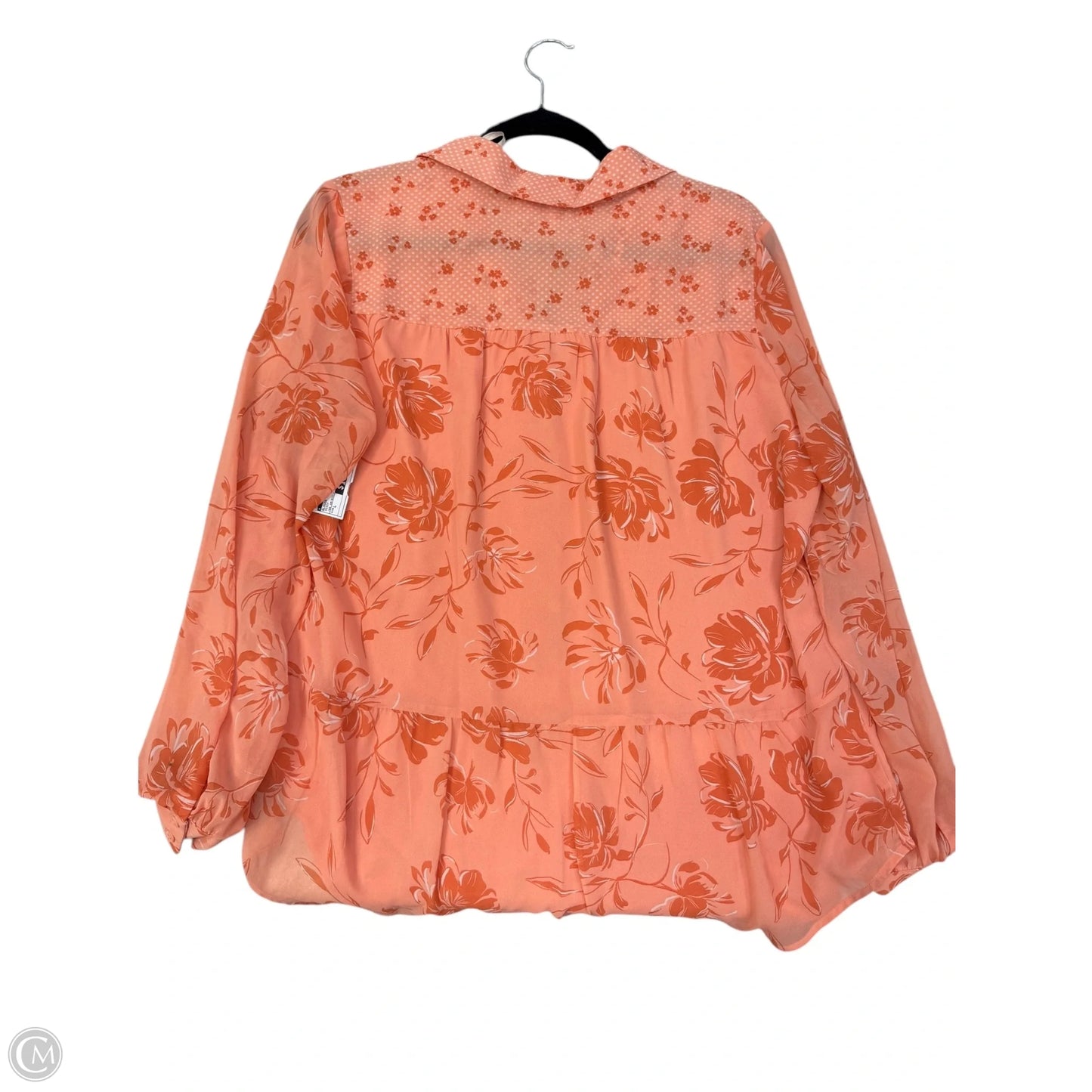 Blouse Long Sleeve By Clothes Mentor In Peach, Size: L