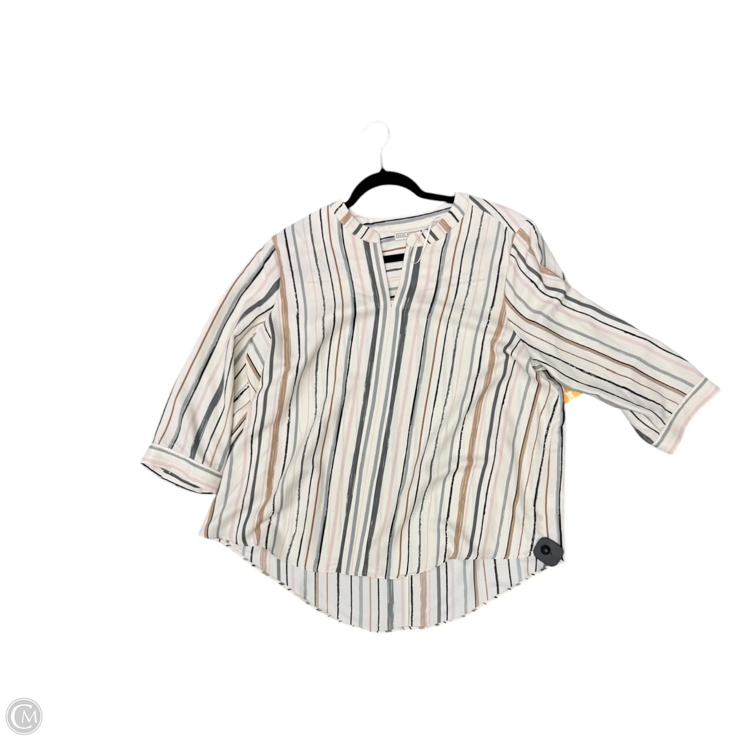 Blouse 3/4 Sleeve By Dana Buchman In Cream, Size: Xxl