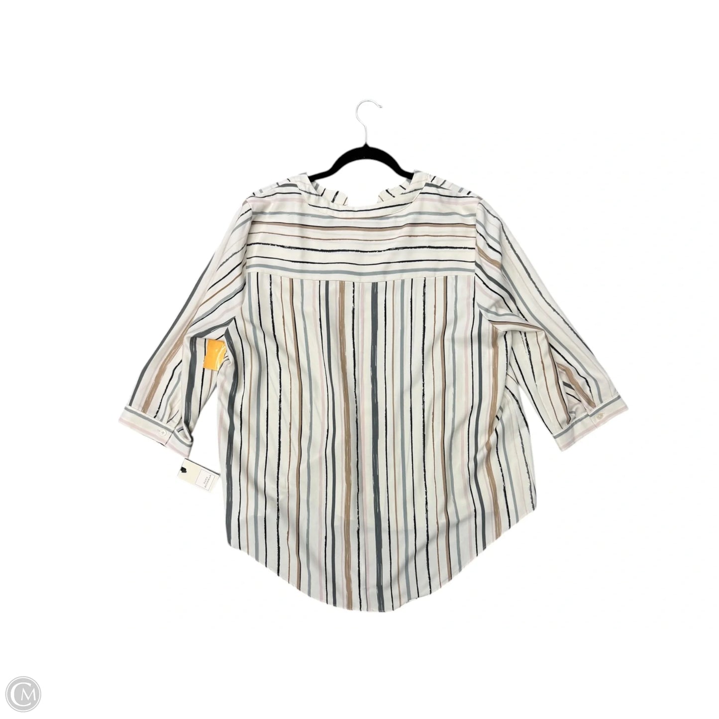 Blouse 3/4 Sleeve By Dana Buchman In Cream, Size: Xxl
