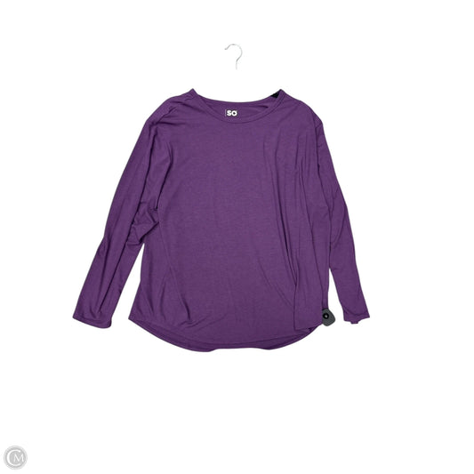 Top Long Sleeve Basic By So In Purple, Size: 2x
