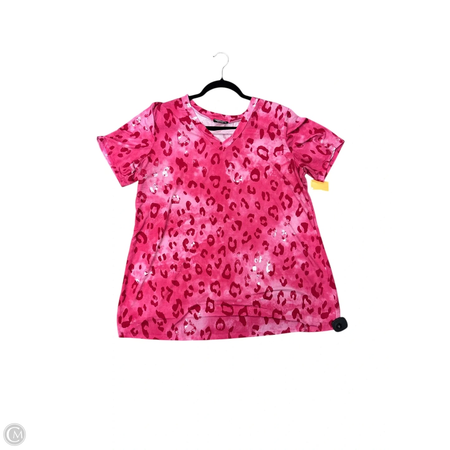 Top Short Sleeve By Heimish Usa In Pink, Size: 1x
