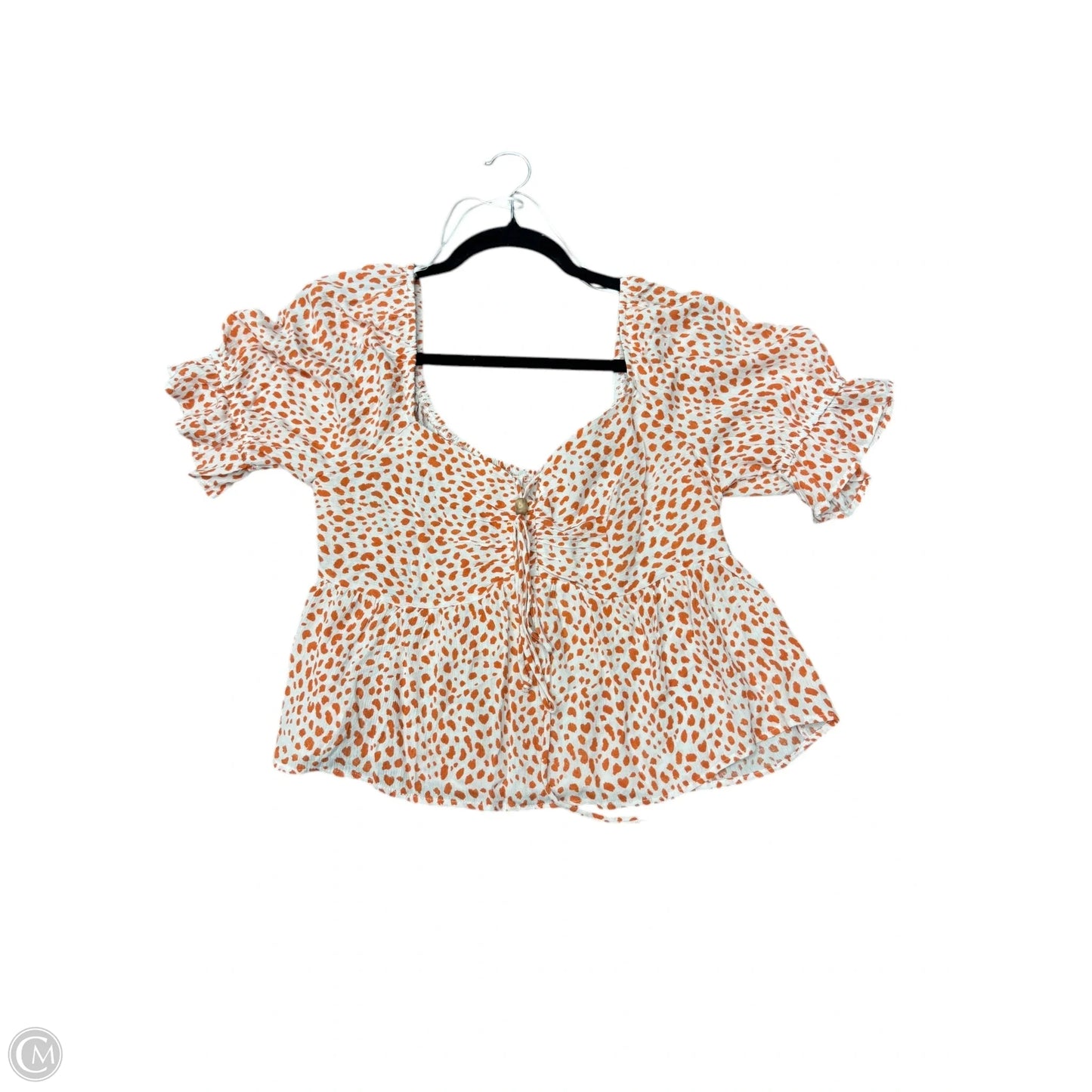 Blouse Short Sleeve By Urban Romantics In Orange, Size: L